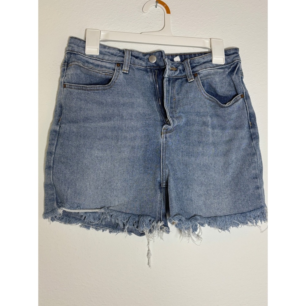 A Loves A Light Wash High Rise Frayed Raw Hem Denim Jean Shorts Size 28